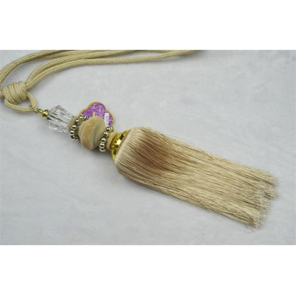 Fashion long decorative tassel fringe trimming for curtain attractive tieback hanging ball