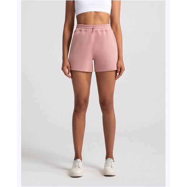 Creamy Soft Cotton Blend Women Sweat Shorts with Elastic Waist Side Pockets