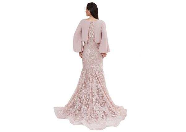 Soft Chiffon And Embroidery Bridal Bridesmaid Dresses With Sleeves
