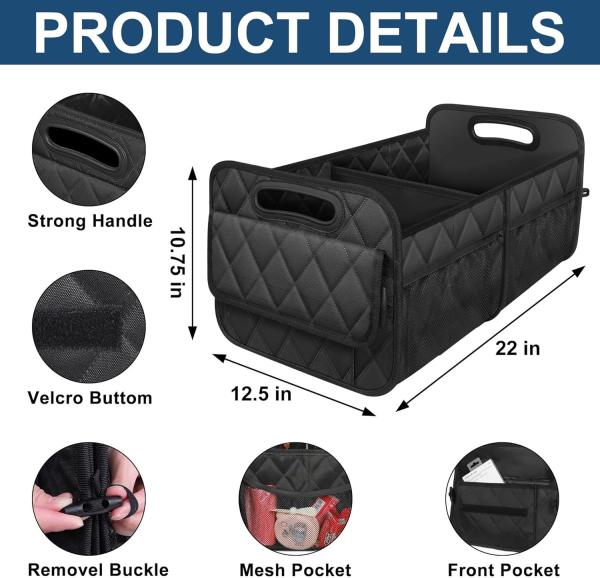 Car Trunk Organizer for SUV, Car Organizers and Storage with 6 Pocket, Car Accessories for Women/Men 50LWaterproof
