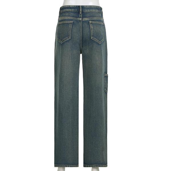 Джинсы винтажного Multi кармана производителей одежды небольшого заказа оборудуя свободно задрапировывают брюки низкой талии прямые