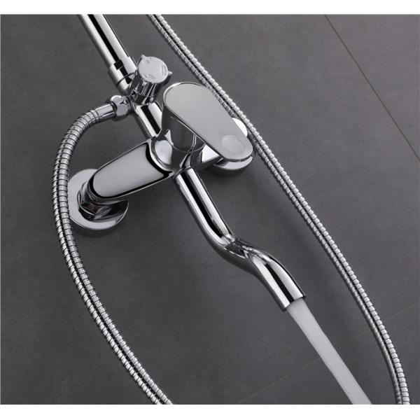 Fully Plated Bath Shower Accessories 304 Stainless Steel Shower Rod Faucet Handle