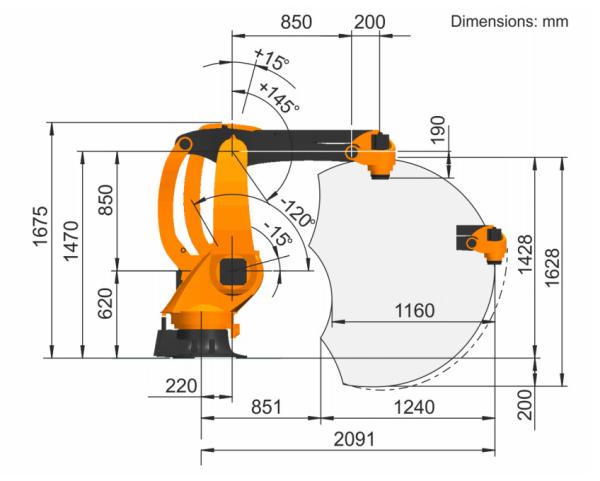 KR 40 PA Automatização Robótica Uso do braço para paletizador e manuseio com 4 eixos