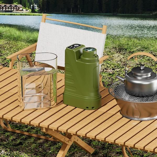 Outdoor Water Filter Electric Water Purifier Portable Charging Pump Water Dispenser With Night Light Compass Emergency