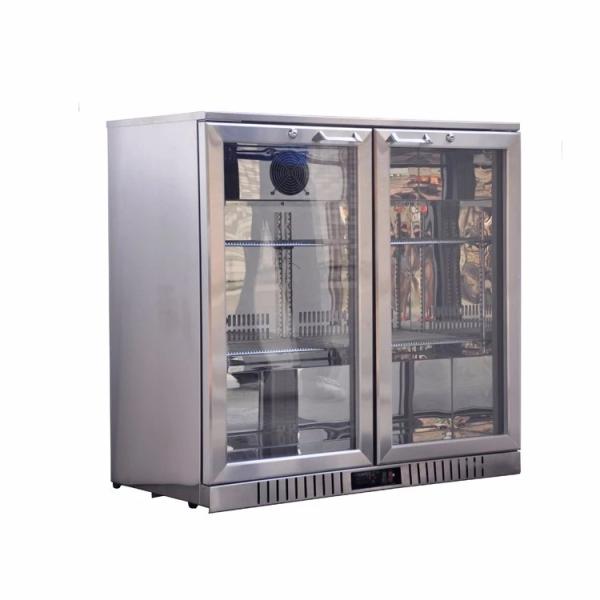 850/900mm Height 198/208L LED Lighting Folding Doors Mini Display Fridge,Back Bar Cooler
