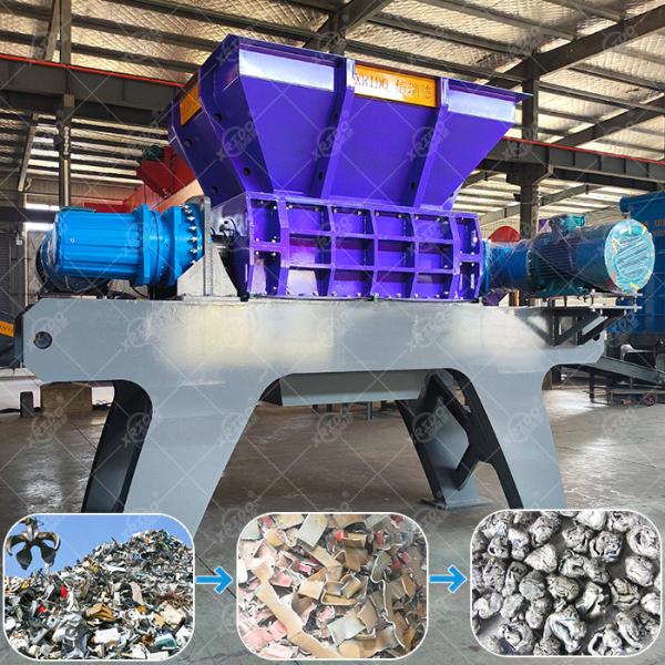 Trituradora de residuos de metal de chatarra de doble eje trituradora de aluminio para la venta trituradora de residuos de metal de chatarra de metal máquina de reciclaje