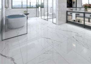 Bright 24 X 48 Floor Tile , Classic Carrara Porcelain Tile Matte Surface