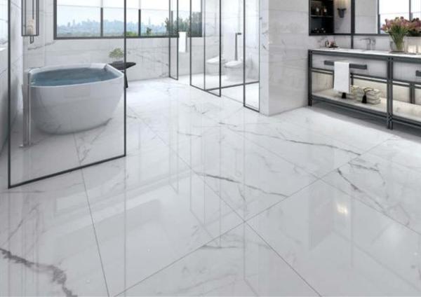 Superfície clássica do resíduo metálico da telha da porcelana de Carrara Hd para 24 X brilhante de 48 andares