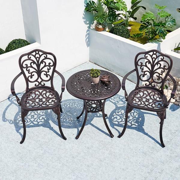 D90 Cast Aluminum Round Patio Table Coffee Table Outdoor