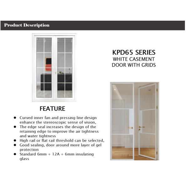 Flush Threshold Aluminum Swing Doors , Anodized Left Hand Inswing French Door