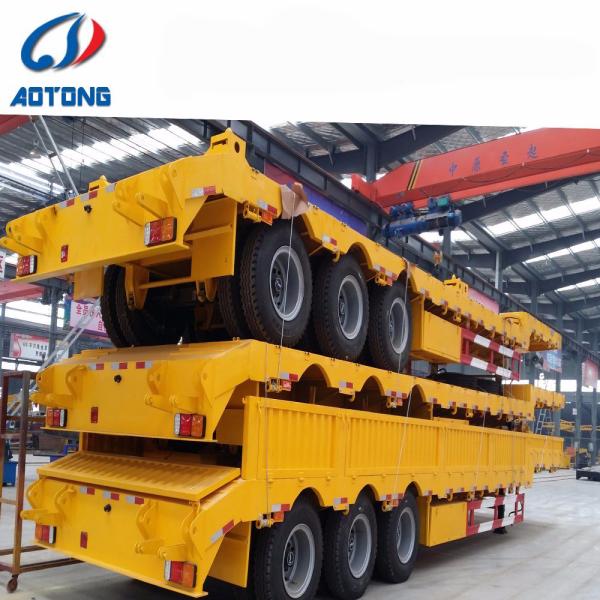 Высокая полезная нагрузка Aotong Гидравлическая система рулевой рампы низкая кровать полуприцеп грузовик 9м 13м