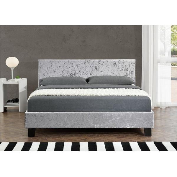 El tamaño de la reina SF833 tapizó el cabecero de Grey Crush Velvet Fabric With del marco de la cama