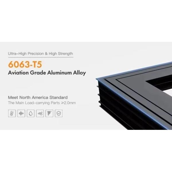 Burglar Proof Aluminium Double Glass Door Custom Aluminium Vertical Sliding Windows