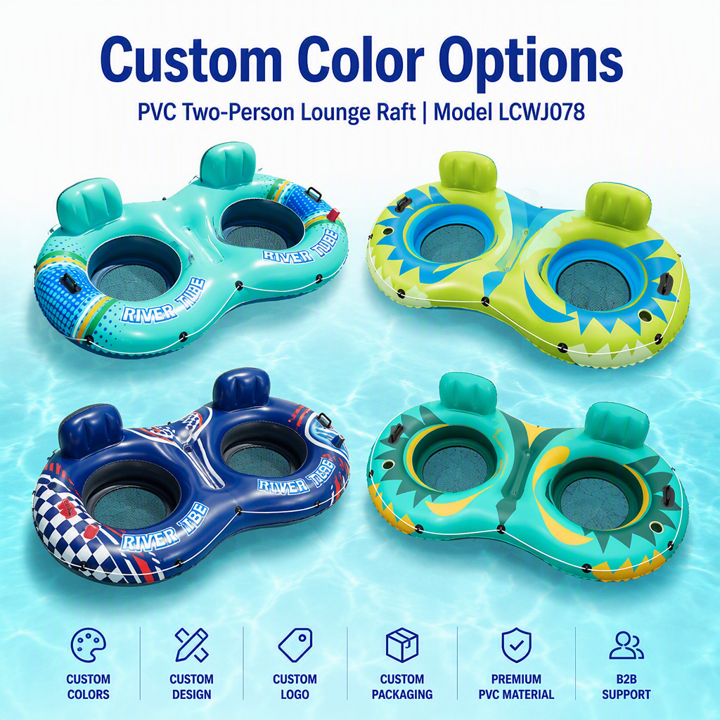 Custom Inflatable Floating Raft Double Lounge Chair Mesh Water Float Bed Pool Mattress