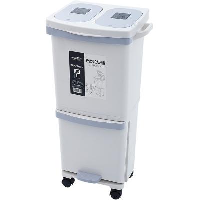 High Quality Large Capacity Waste Bin for Kitchen Household Classified Plastic Rubbish Trash Bin for Kitchen Indoor