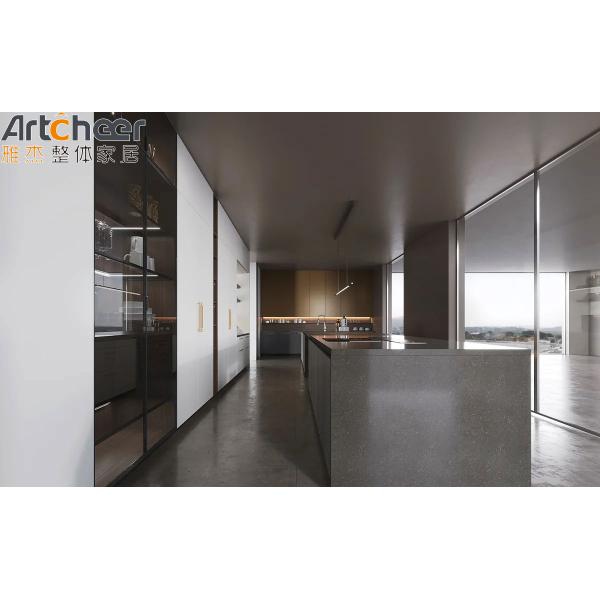 Итальянский кухонный шкаф современный дизайн высококлассный лак и ламинированная отделка