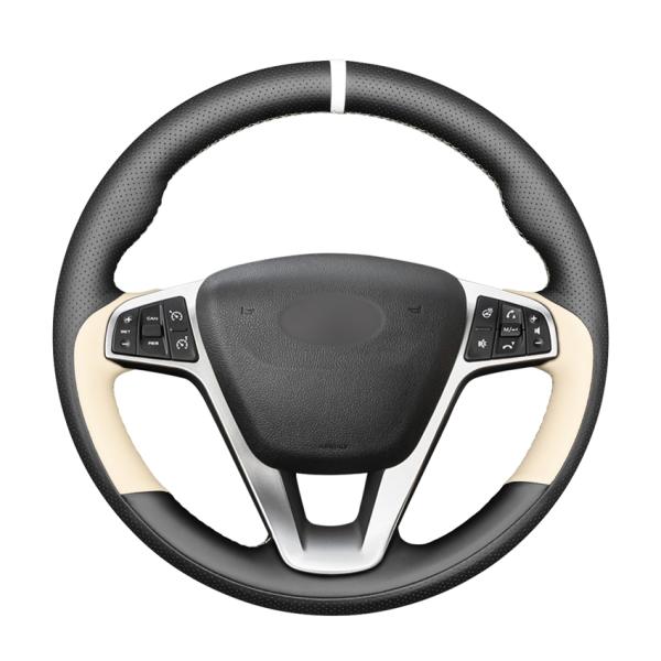 MEWANT Auto Parts For Lada Vesta 2015-2020 / Xray 2015-2020 Car Hand Stitching Genuine Leather Steering Wheel Cover Logo Custom
