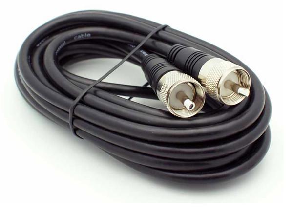 12' 50 Ohm UHF Male - UHF Male (PL-259) Cable - RG8X Coaxial cable