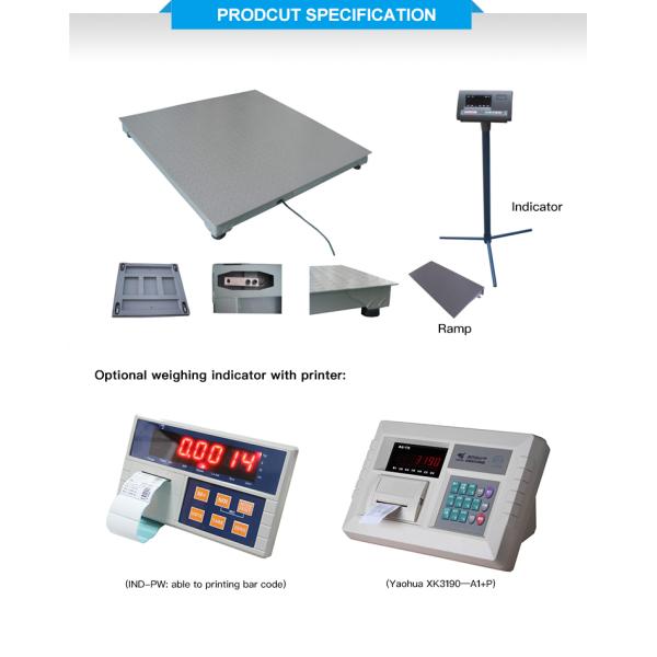Blue Floor Weighing Scales 1 Ton Commercial Rechargeable 6V/4AH Battery