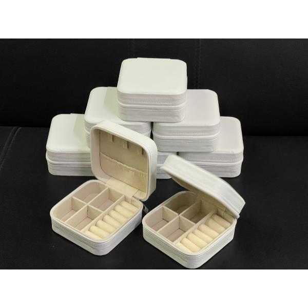 White Travel jewelry box organizer jewelry box women gift Pu jewelry box