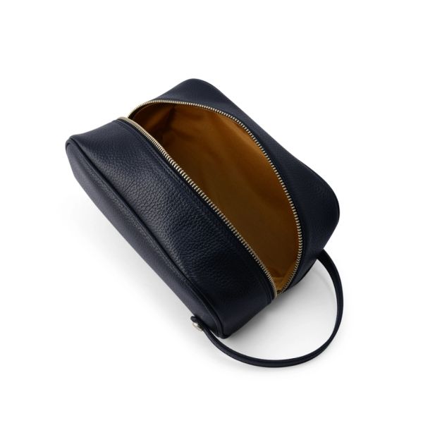 Custom Color Travel PU Leather Toiletry Bag Portable Handle Essentials Wash Bag For Men