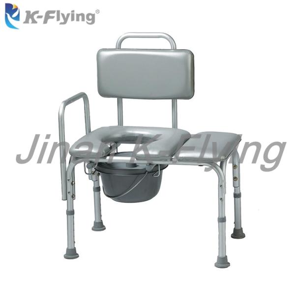 Aluminum Alloy Disabled Toilet Shower Chair Backrest Height Adjustable