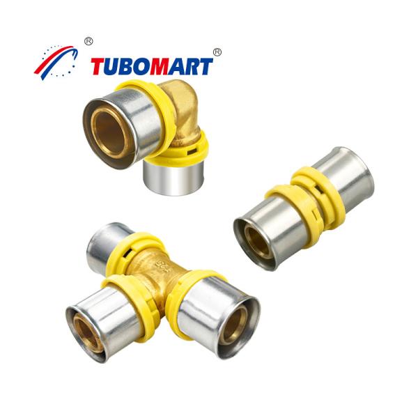 16mm - 32mm Alu Pex Press Fittings TH Type With Natural Brass Customized