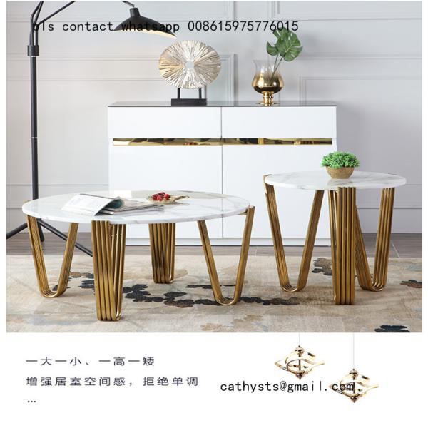 stainless steel dinning table gold metal base marble table leg