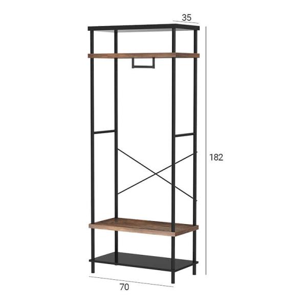 Hallway Coat Rack with Shelves, Modern Industrial Coat Stand, Entryway Coat Stand, XHCR31BB
