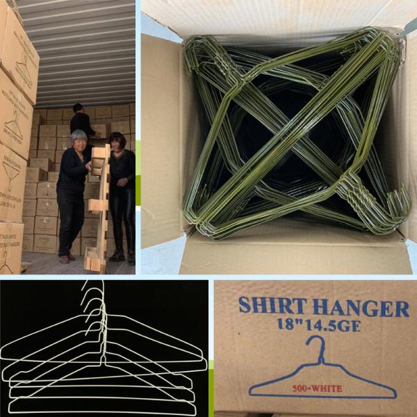 White Short Coat Hangers , Diameter 2.5mm Laundry Shop / Hotel Clothes Hangers