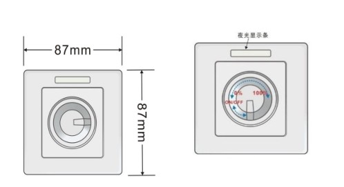 86*86 Size Knob Type LED Dimmer Switch For LED Lighting 0 - 10V Analog Signal