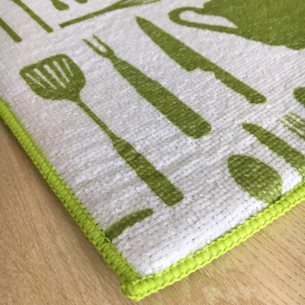 Sinlge packed 1pc Microfiber  printeted water absorb dish mat kitchen water pad with grid patten