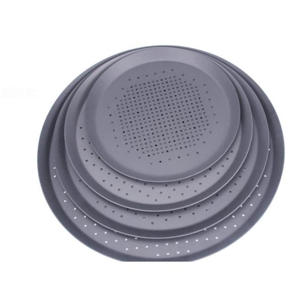 1.6mm Anodized Aluminum Perforated Pizza Pan With Round Punching Food Grade 15 Inch