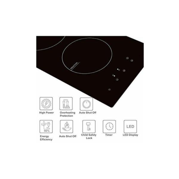 30cm 3500W Double Burner Induction Cooktop With Timer Locking
