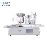 Destkop Máquina automática de enchimento de garrafas de 10 ml com tampa de líquido com enchimento de alta precisão para farmácias de pequenos lotes