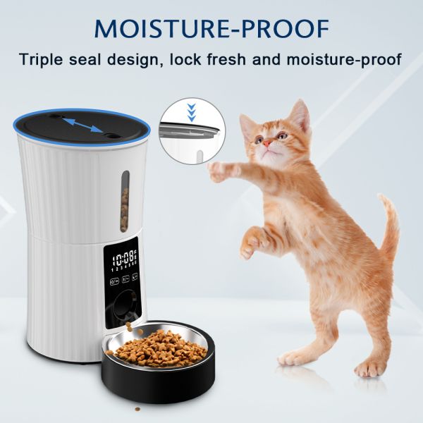 Smart Automatic Stainless Steel & Plastic Eco-Friendly Pet Food Dispenser for Dogs Remote Control Timed Dog Food Feeder