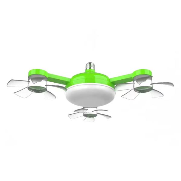 Ventilateur en forme de ventilateur avec télécommande Ventilateur de plafond avec lumière E27 Lampe de plafond pour drone pour la maison