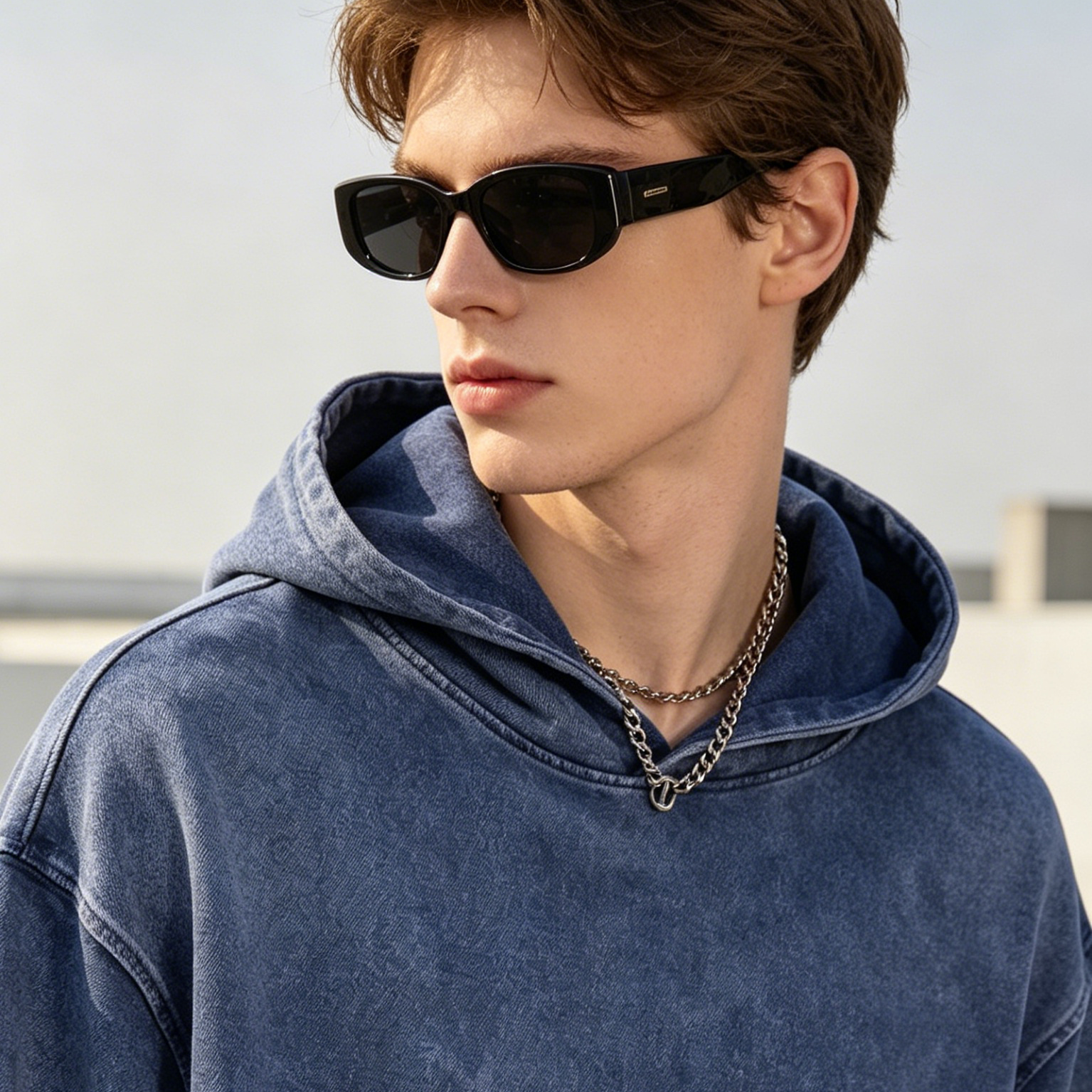 380g Heavyweight Stone Wash Hoodies Vintage Street Washed Denim Hoodie For Fall Winter