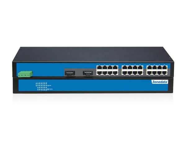 26 port fast Ethernet switch, 24 RJ45 + 2 fiber ports, unamanaged, rack mount