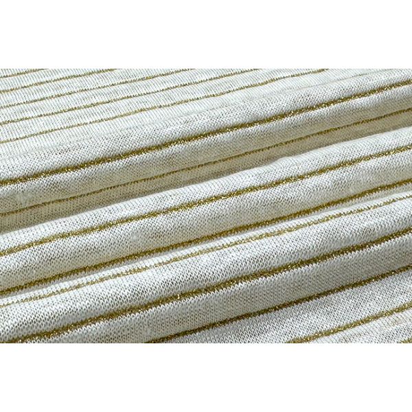 Lightweight Linen Fabric Quick Drying 192gsm 15% Gold Silk 85% Linen Knitted Fabric