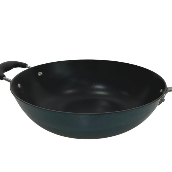 Classic 11Inch Cast Iron Chinese Wok Pan Skillet With Removable Silicone Handle