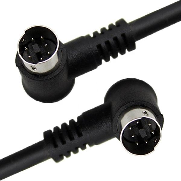 1M 2M 3M Shield 90 grados ángulo recto S Video de hombre a hombre 7 pines Mini Din cable de extensión
