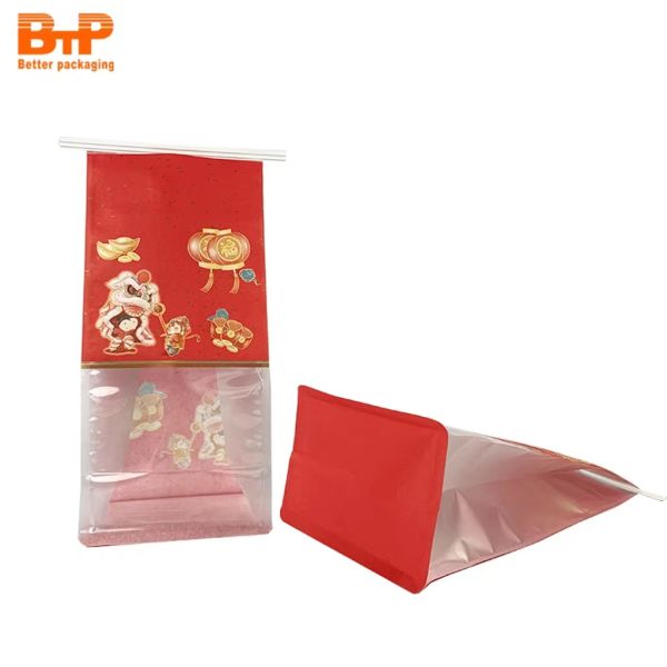 Eco Friendly Biodegradable Custom Logo Le Toast Bakery French Baguette Packaging Paper Reusable Bread Bag with Window