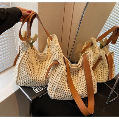Straw Beach Tote Bag Large Summer Handmade Woven Tote Bag For Women Boho Woven Bags For Summer Vacations Pool Holiday Travel Women Small Straw Bags Summer Beach Tote Bag Handmade Woven Hobo Purse