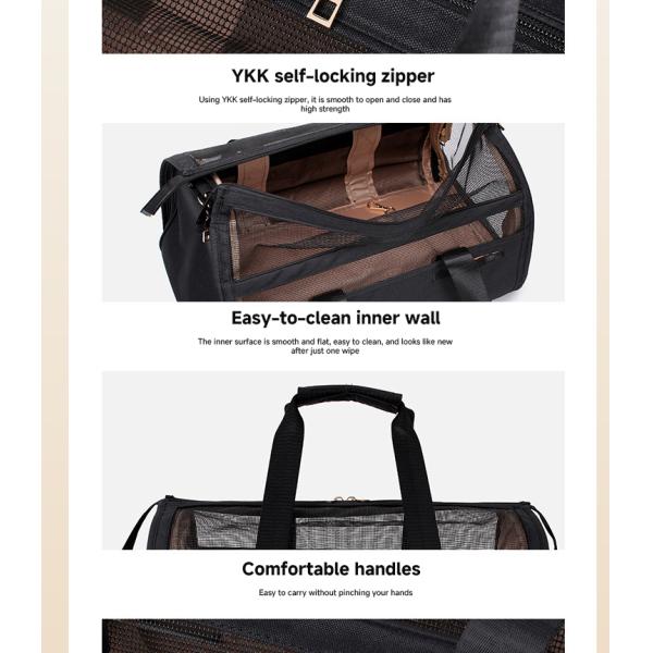 Sacs de voyage pour animaux de compagnie Portable en nylon Portable de luxe Porteur pour chiens de compagnie Ventilation extérieure