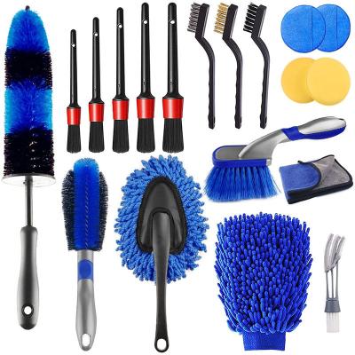 Personalised Automotive Car Detailing Brush Kit AC Wheels Dashboard Cleaner 19PCS