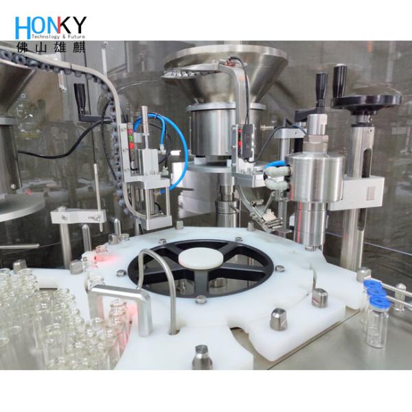 Máquina automática de llenado y tapado de viales de líquido farmacéutico de 10 ml con bomba de pistón cerámico para la industria farmacéutica