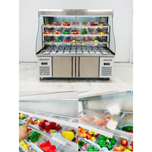 Malatang Hot Pot Open Display Fridge Restaurant Fresh Open Air Refrigerator