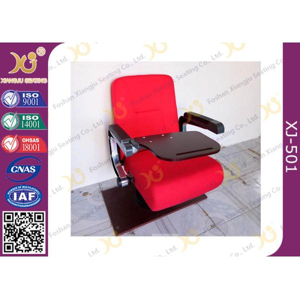 Aluminum Upholstered Red Acrylic Fabric  PU Armrest Auditorium Theater Seating