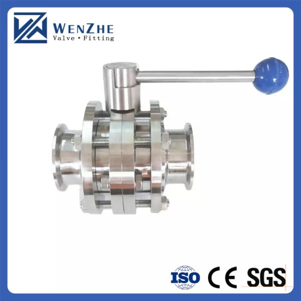 Three Pieces Welded Hygienic Butterfly Valves for FLASH SALE in SS304 / 316L Material